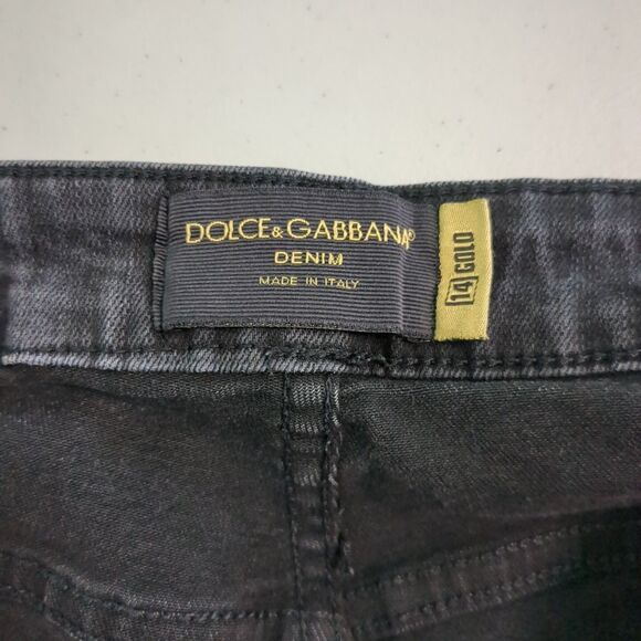 Dolce & Gabbana black Denim Jeans 14 Gold size 30 - Picture 6 of 7